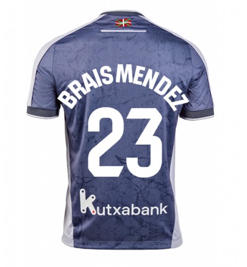 Real Sociedad Brais Mendez #23 Venkovní Dres 2025-26 Krátký Rukáv Real Sociedad Brais Mendez #23 Venkovní Dres 2025-26 Krátký Rukáv